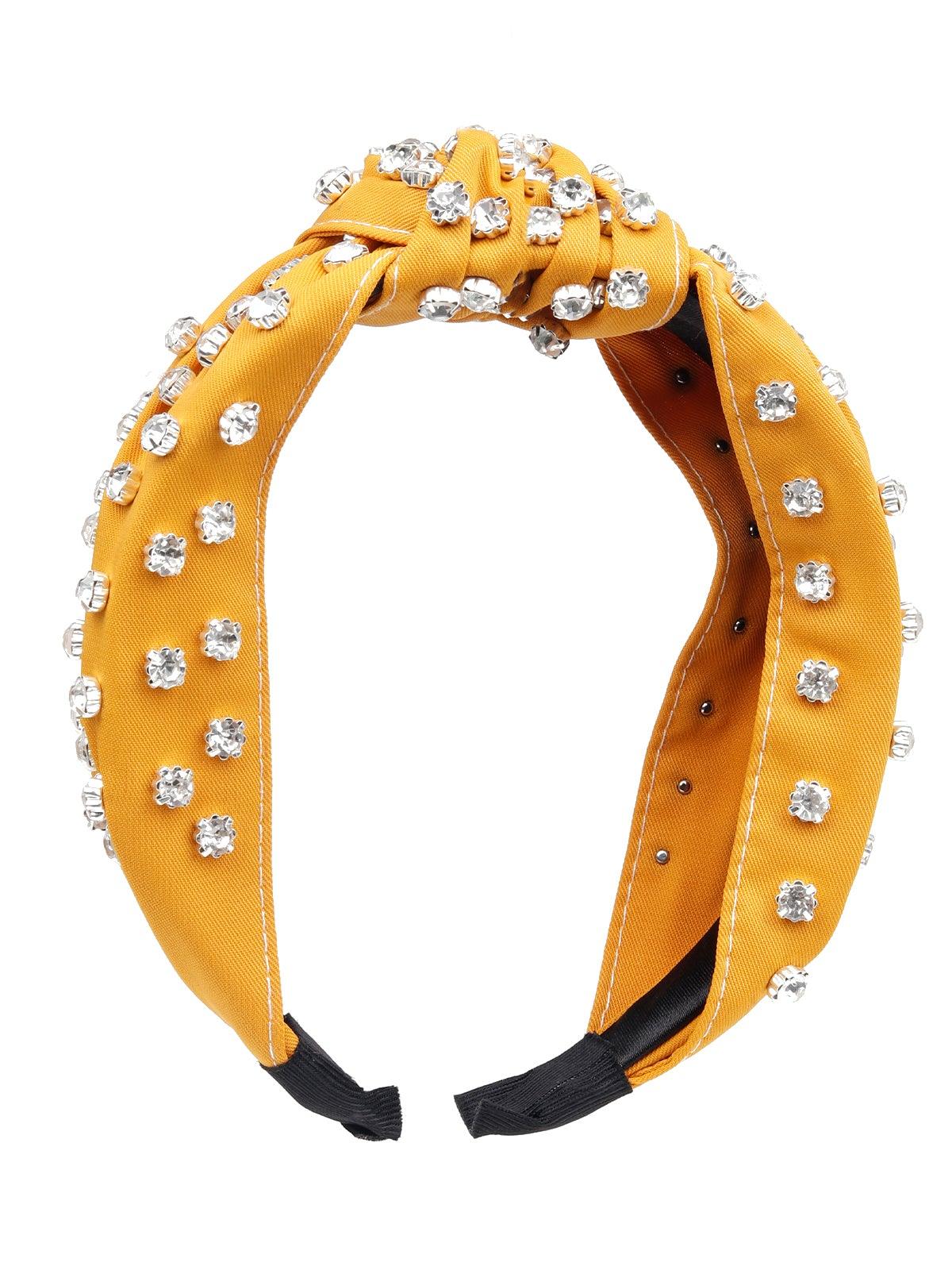 Odette Women Yellow Rhinestones Hairband - Image 3
