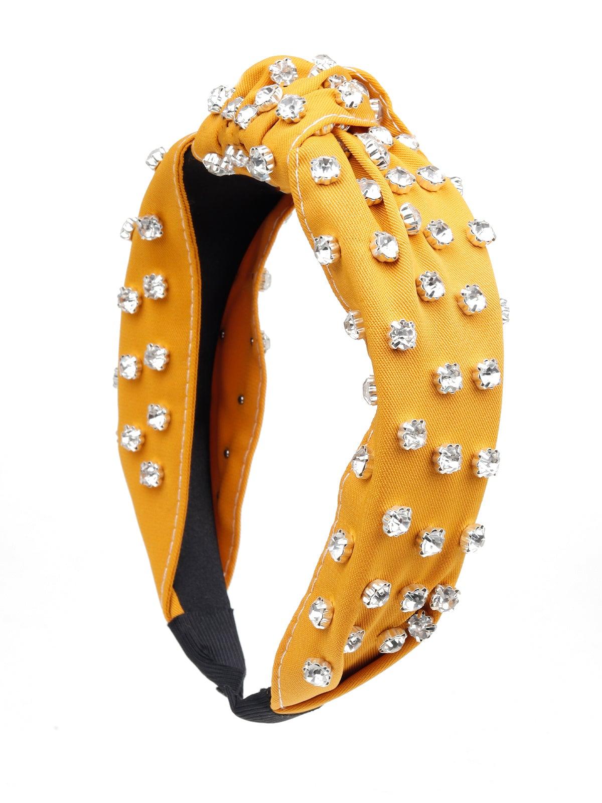 Odette Women Yellow Rhinestones Hairband - Image 4