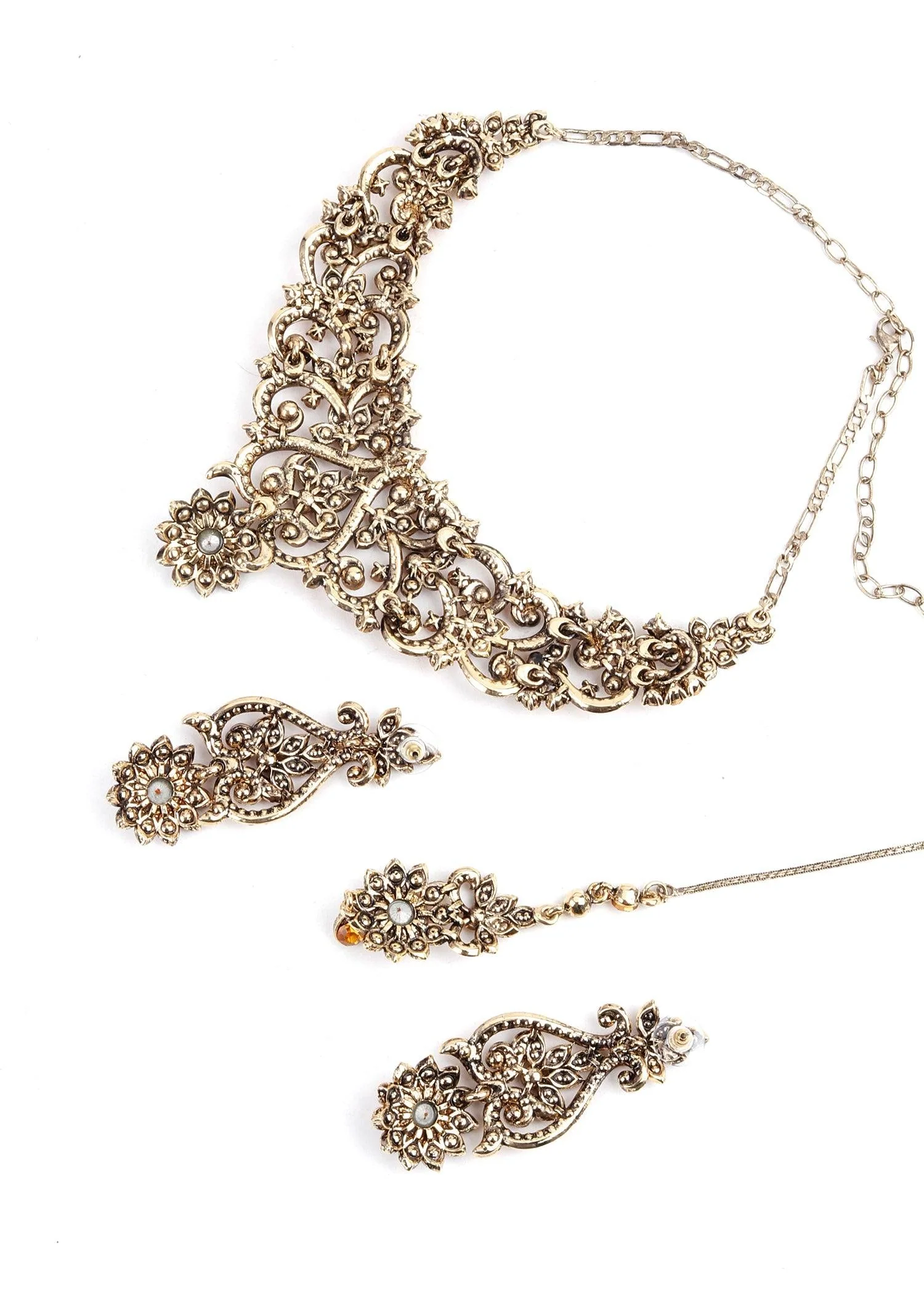 Odette Women Yellow Crystal Necklace Set - Image 6