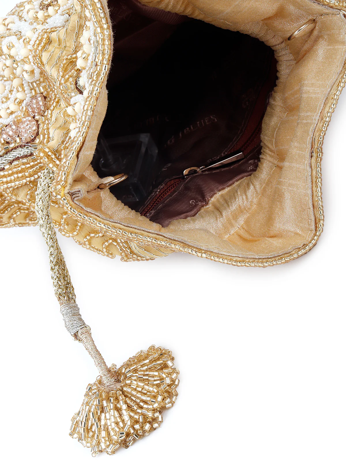 Odette Women Yellow Embellished Potli Bag - Image 6