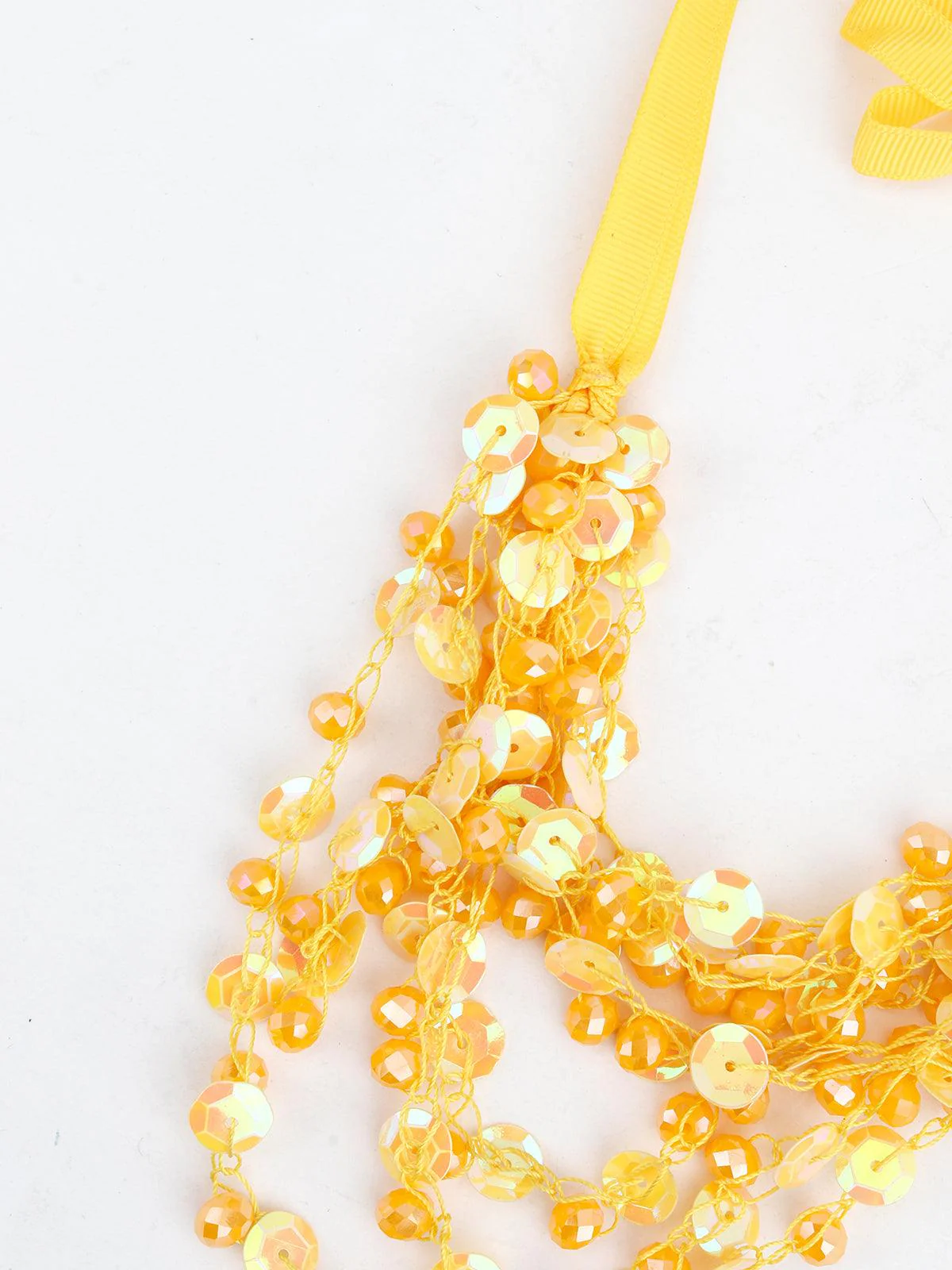 Odette Women Yellow Sequin Flashy Layering Necklace - Image 6