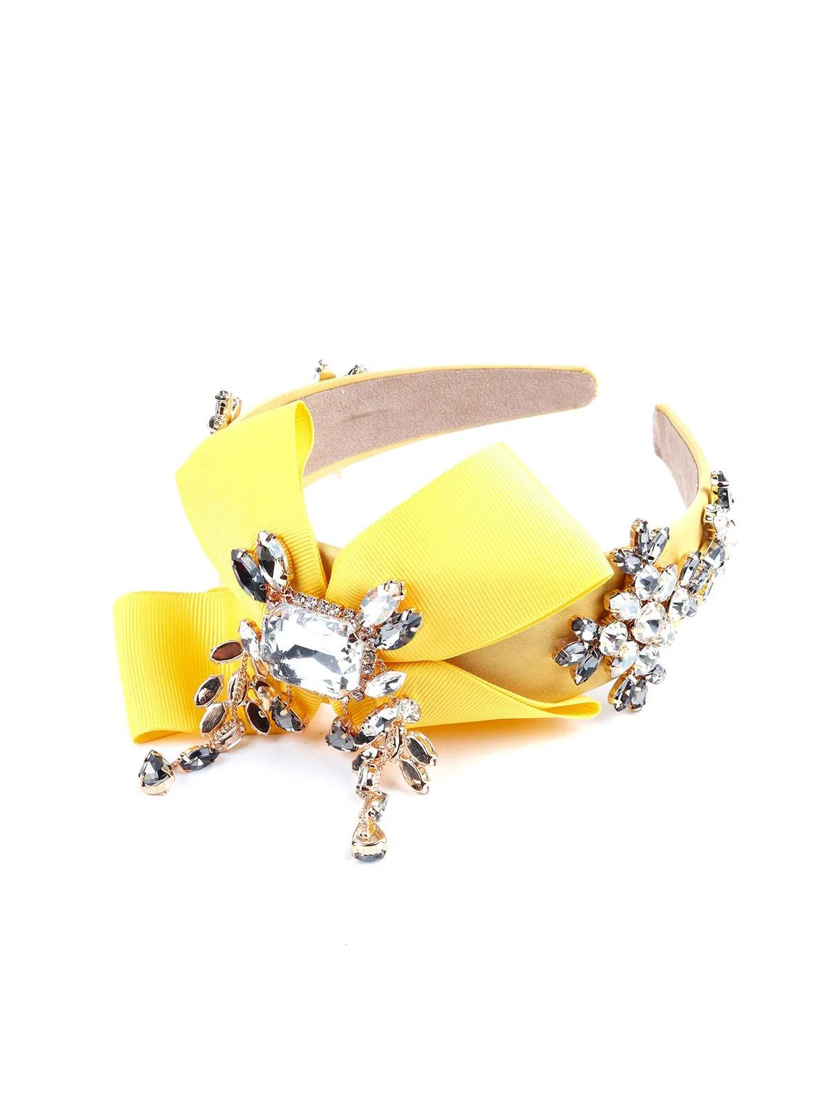 Odette Women Yellow Polyester Hairband - Image 4