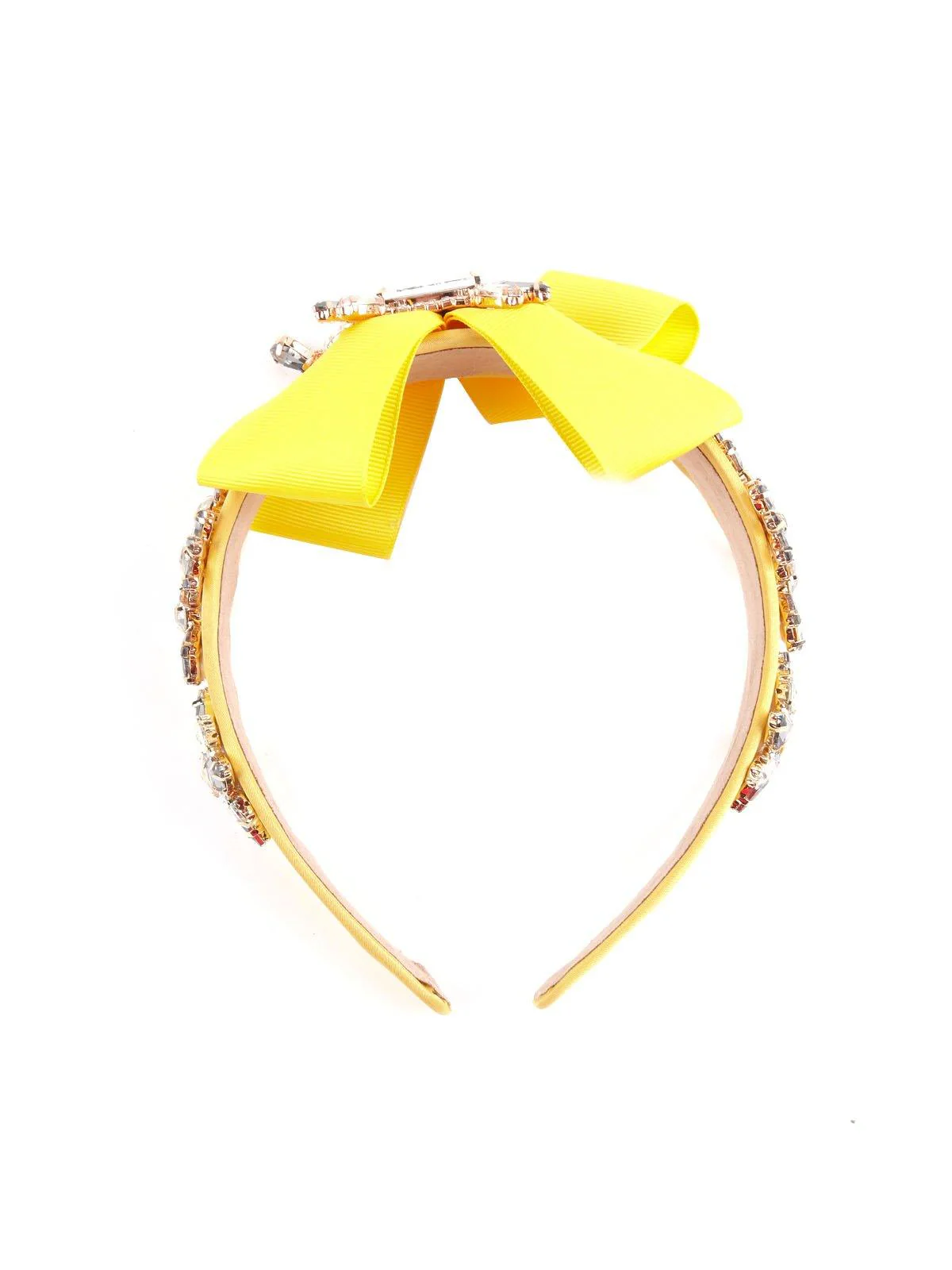 Odette Women Yellow Polyester Hairband - Image 6