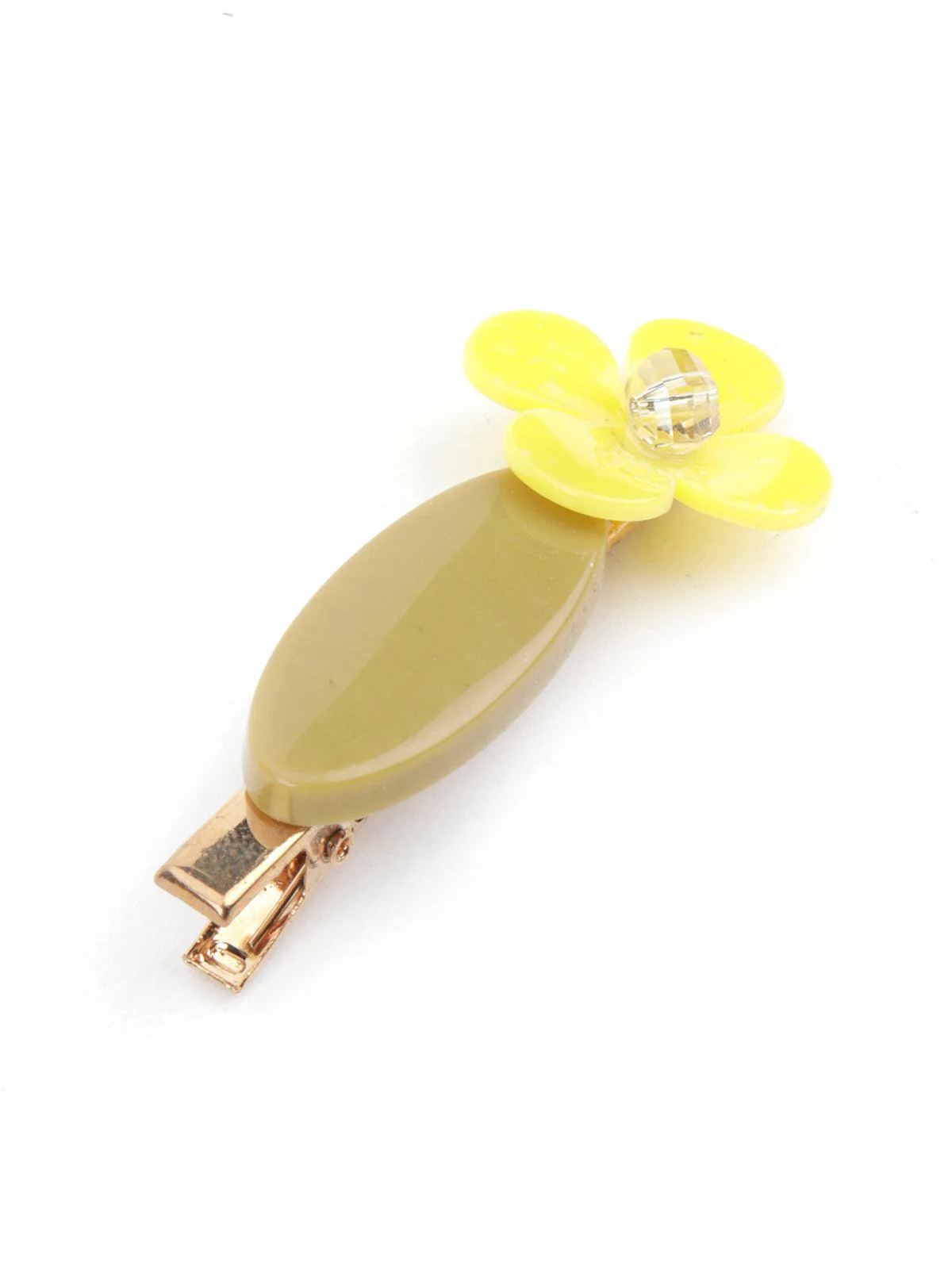 Odette Women Yellow Glass Stone Hair Clip - Image 4