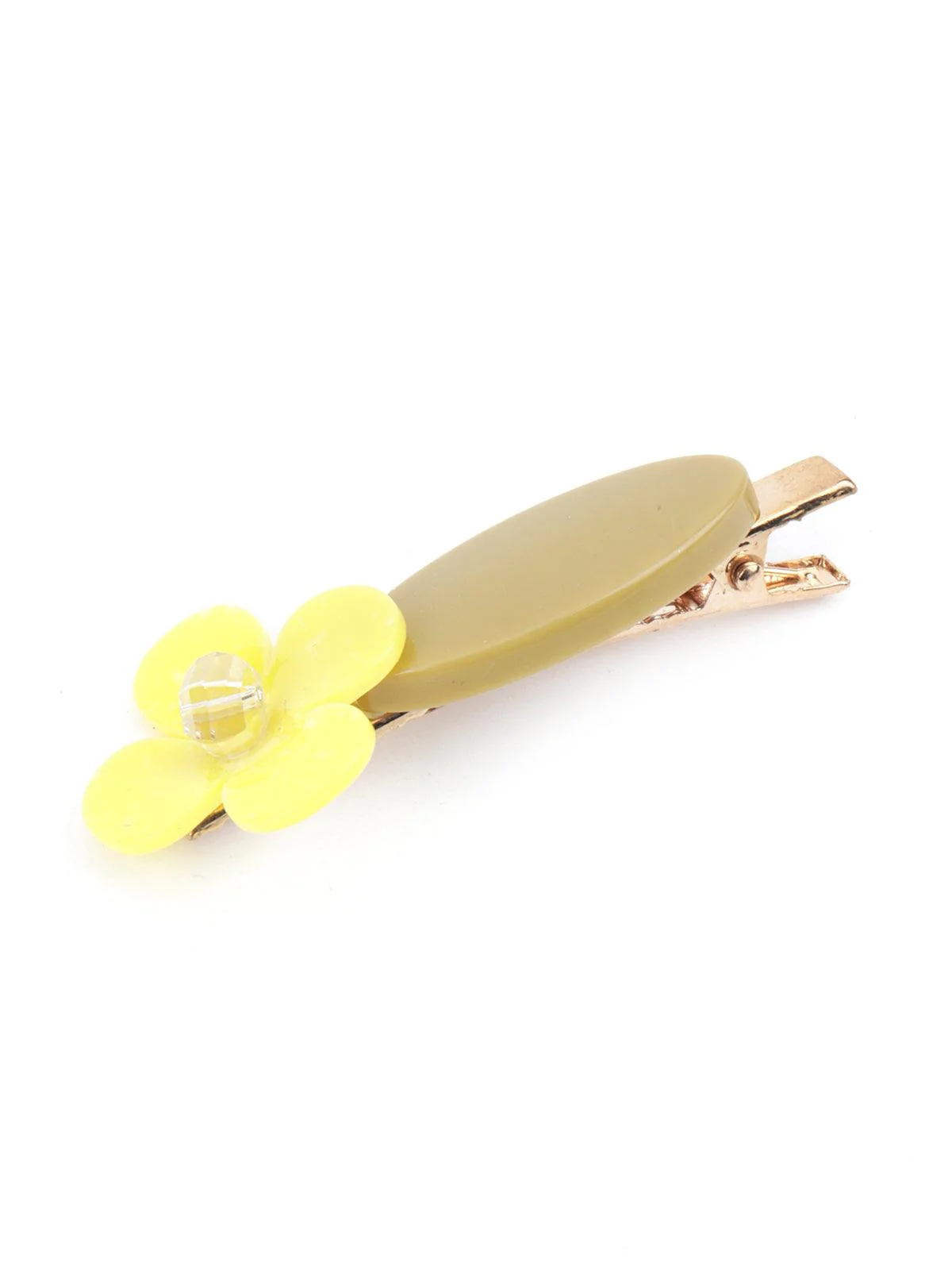Odette Women Yellow Glass Stone Hair Clip - Image 5